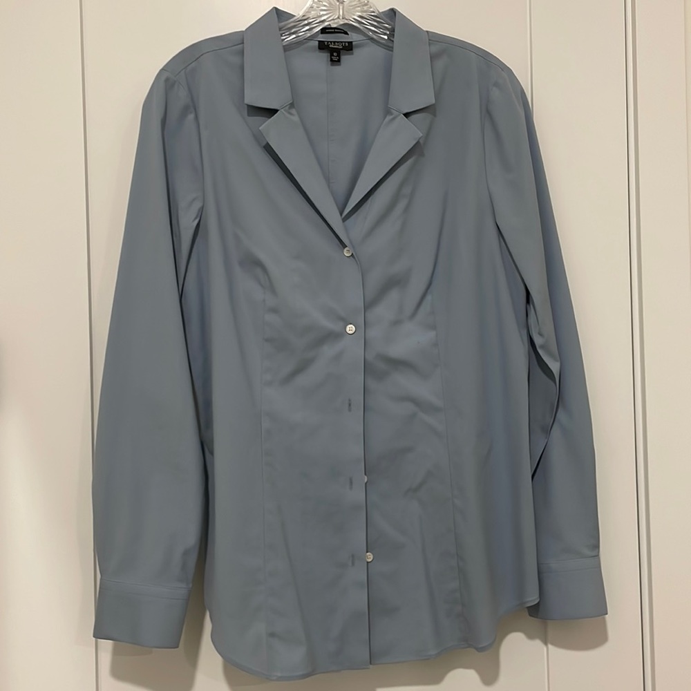 Womens Talbot’s size 10’button down (blue grey) blouse